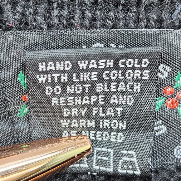 Designers Originals Studio Sweater Women’s LARGE Christmas Black Snowman Holiday - Picture 16 of 16